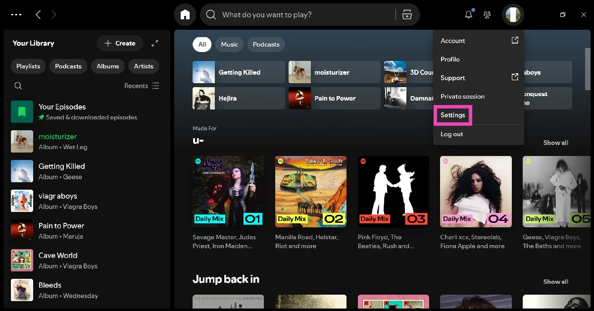 Step 2: Go to the app's settings.