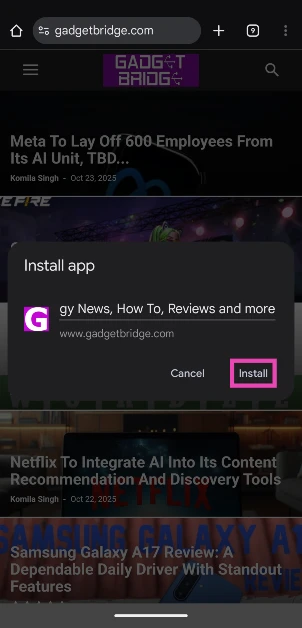 Step 3: Tap on Install.