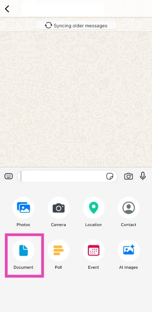 Step 3: Tap the document icon.