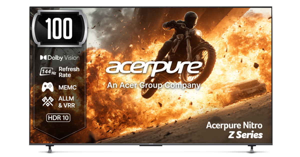 Acerpure Nitro Z Series 100-inch TV launched in India