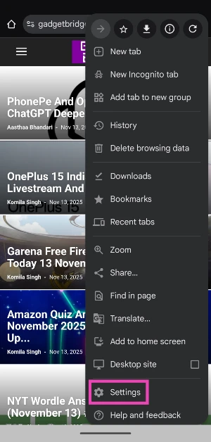 Step 2: Go to Settings.