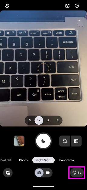 Step 5: Hit the icon in the bottom right corner of the screen. How to enable manual Astrophotography Mode in Google Pixel’s camera app