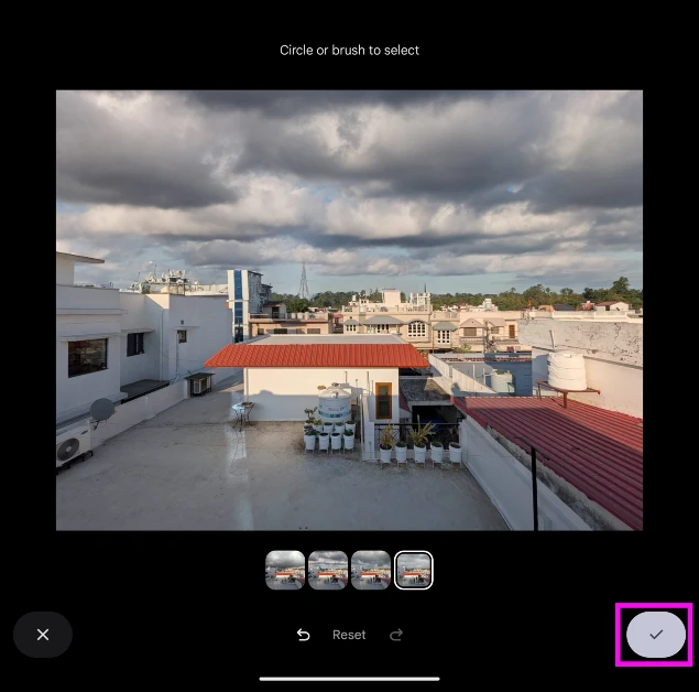 Step 8: Hit the tick icon to save the edited image on your device. How to ‘Reimagine’ pictures and edit them using AI on Google Pixel 9
