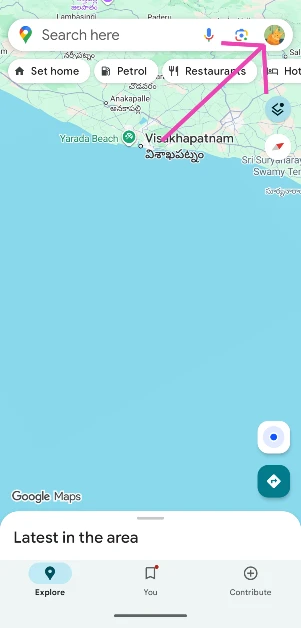 Step 1: Launch Google Maps on your phone and tap your profile picture in the top-right corner of the screen.