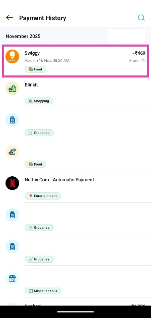 Step 3: Swipe left on the payment you wish to hide. Paytm now lets you hide your payments: Here’s how