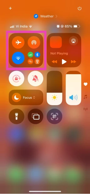 Step 2: Long-press the WiFi/Bluetooth tile.