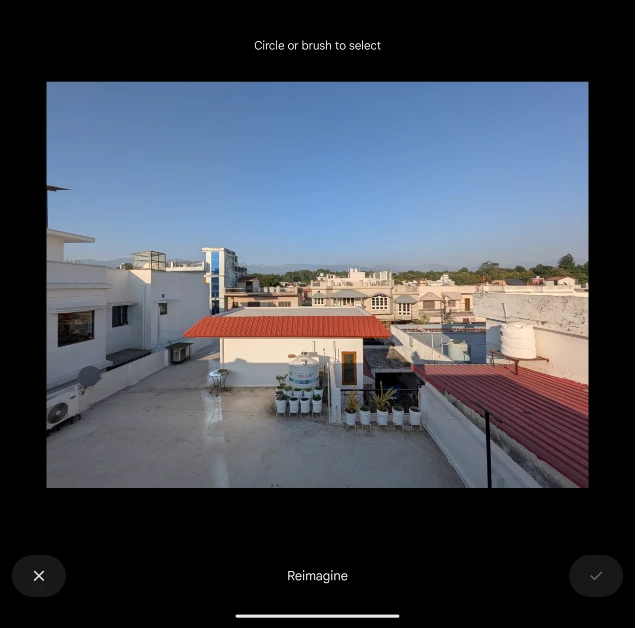 Step 5: Select the area in the picture where you want to make the edits. How to ‘Reimagine’ pictures and edit them using AI on Google Pixel 9