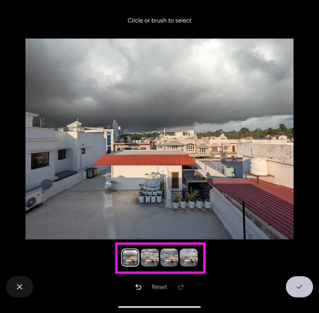 Step 7: Google Photos will make the necessary edits. Go through the results to find the one you like the most. How to ‘Reimagine’ pictures and edit them using AI on Google Pixel 9