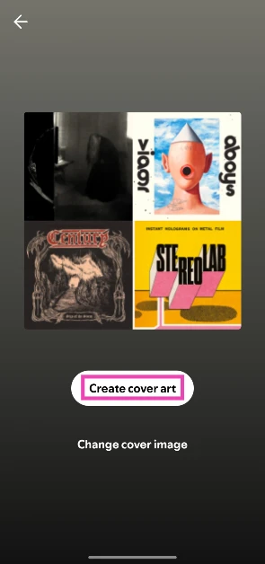 Step 4: Tap on Create cover art again.