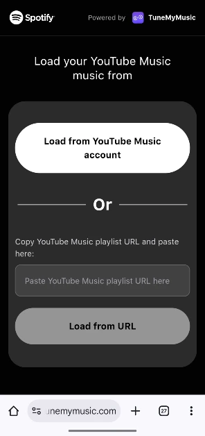 Step 9: Enter a playlist URL in the text box or load all of your playlists from your account. You can now import your playlists to Spotify: Full tutorial
