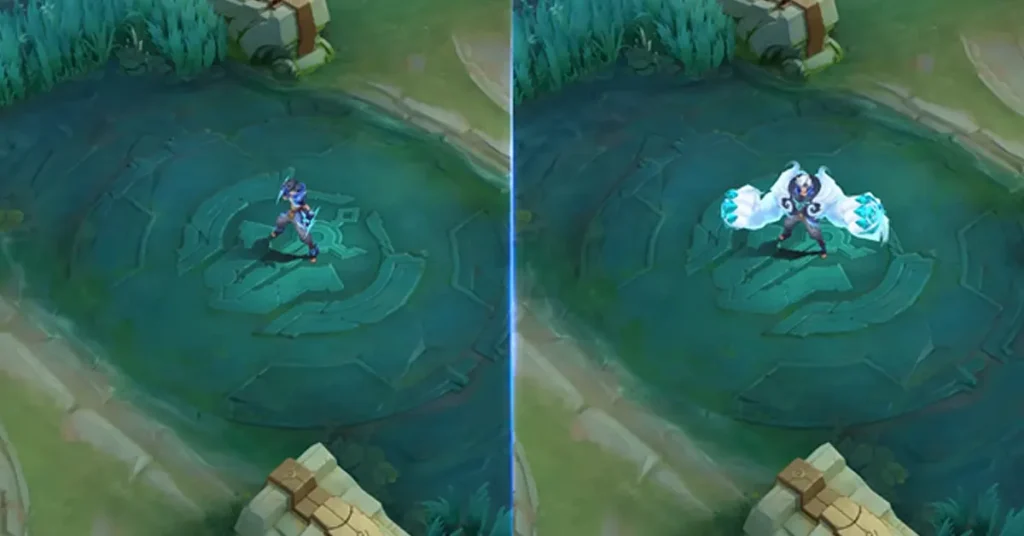 MLBB Sora shifting cloud mechanic comparison showing thunder form and torrent form in-game