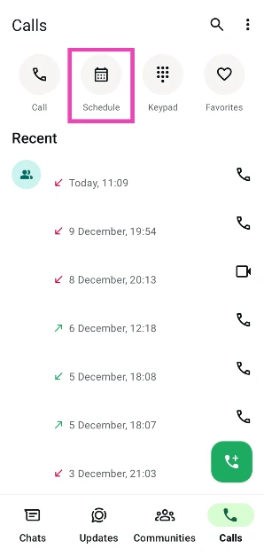 Step 2: Hit the Schedule icon.