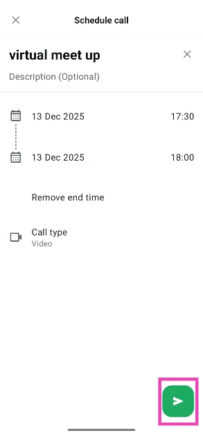 Step 8: Hit the green icon in the bottom right corner of the screen.
