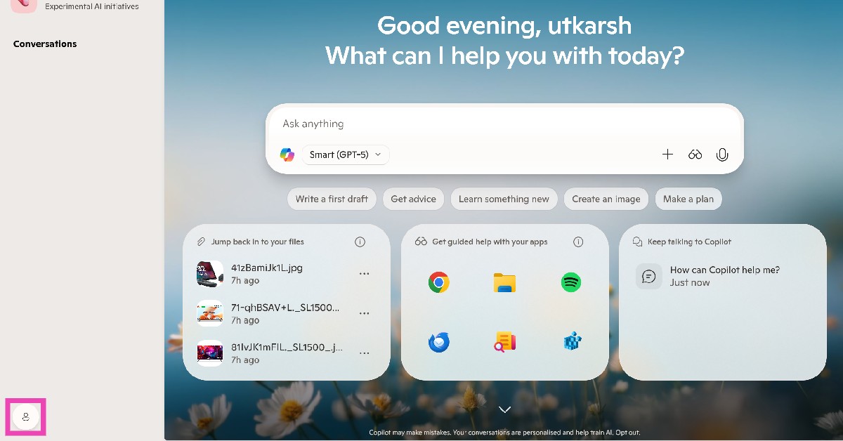 Step 3: Click your profile icon in the bottom right corner of the screen.