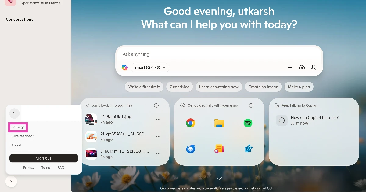 Step 4: Go to Settings.