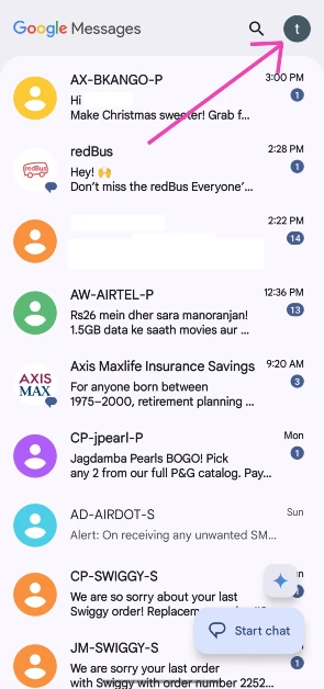Step 2: Tap your profile icon in the top right corner of the screen.