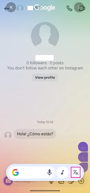 Step 3: Hit the translate icon.