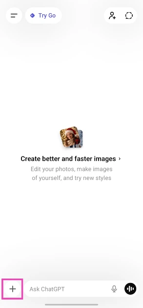 Step 2: Hit the plus icon next to the text box.