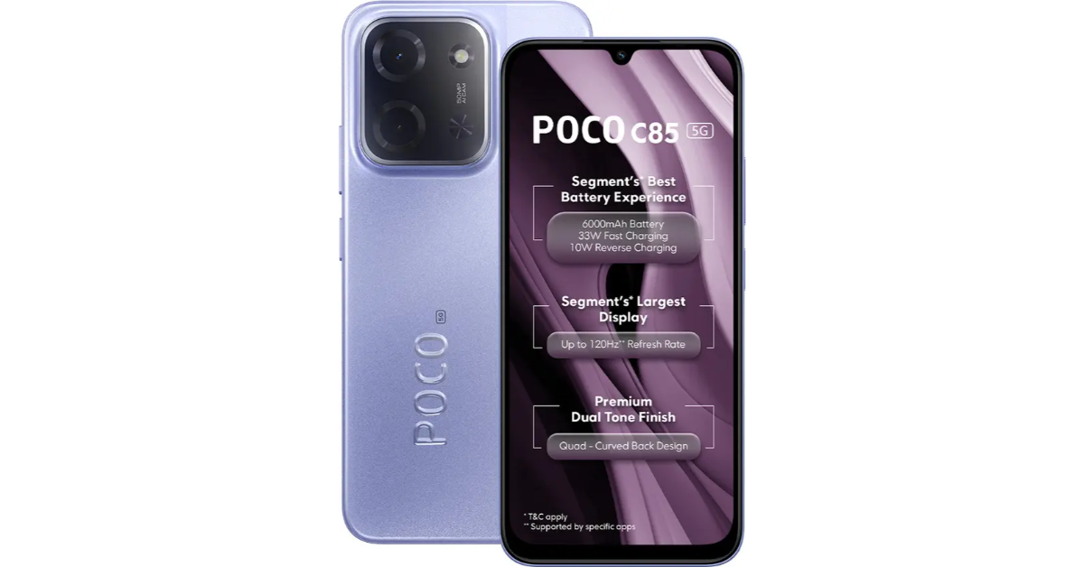 Poco C85 5G with MediaTek Dimensity CPU debuts in India