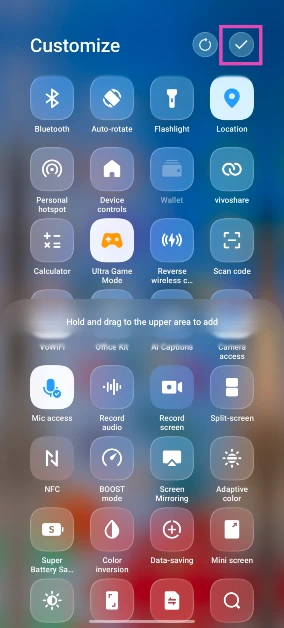 Step 5: Hit the tick icon in the top right corner of the screen.