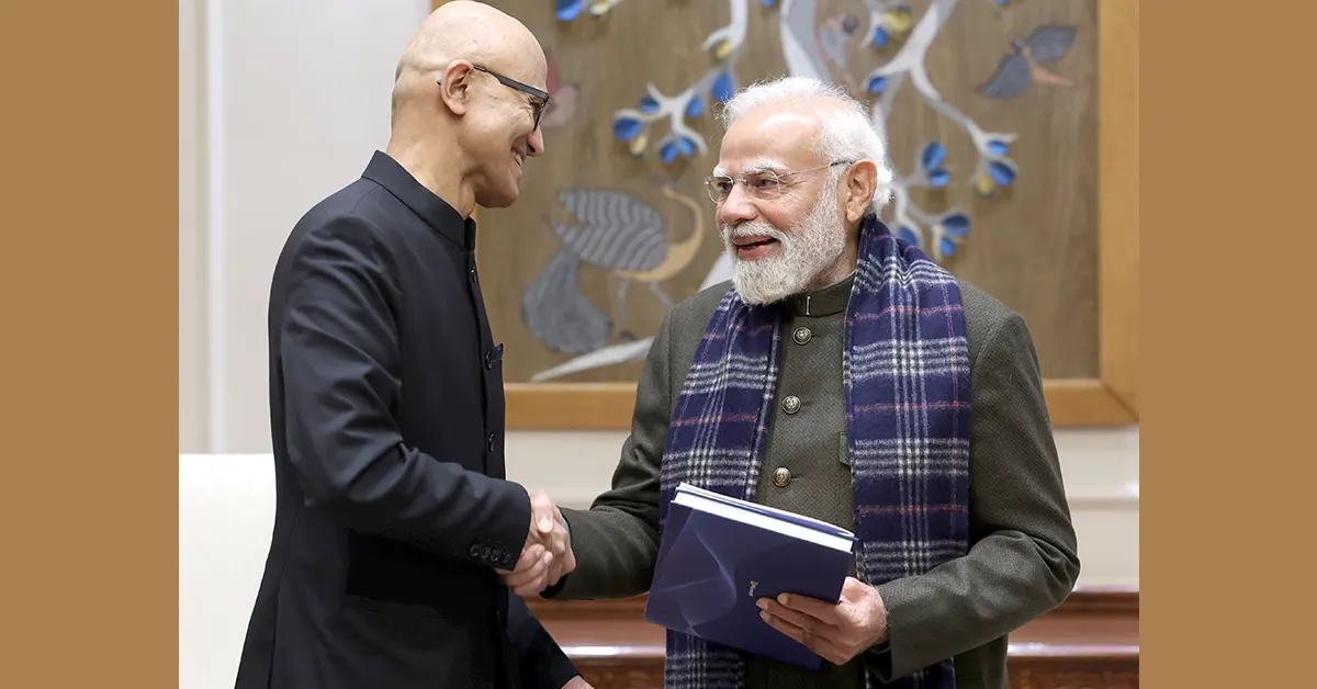 Microsoft India AI investment - satya nadella PM Modi