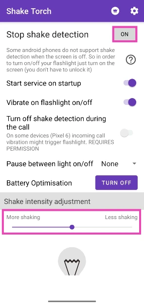 Launch the app and make sure the box next to Stop shake detection says On.