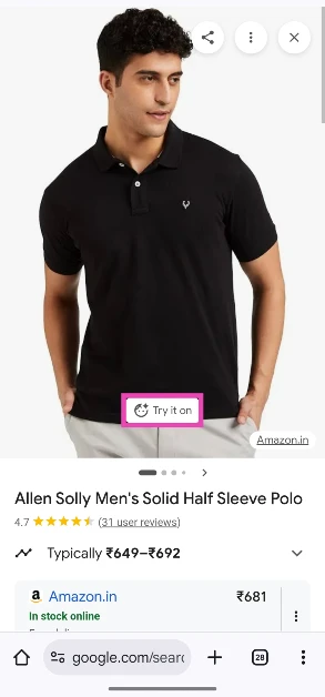 Step 3: Tap on Try it on.