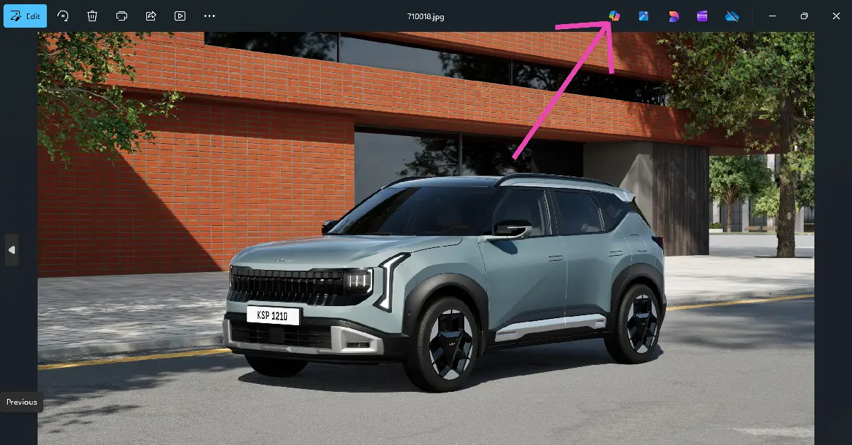 Step 2: Hit the Copilot icon at the top of the screen.