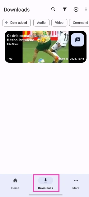 Step 5: The Short will appear in the Downloads tab.