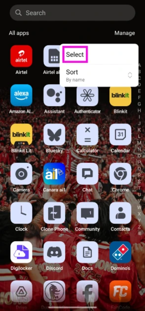 Step 3: Tap on Select.