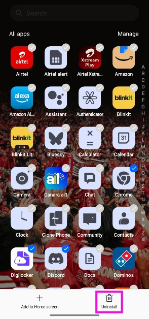 Step 4: Tap the apps you wish to delete.