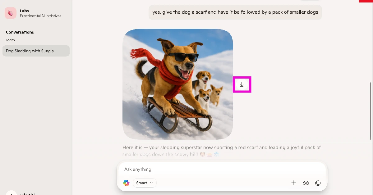Hit the arrow icon to download the image on your PC.