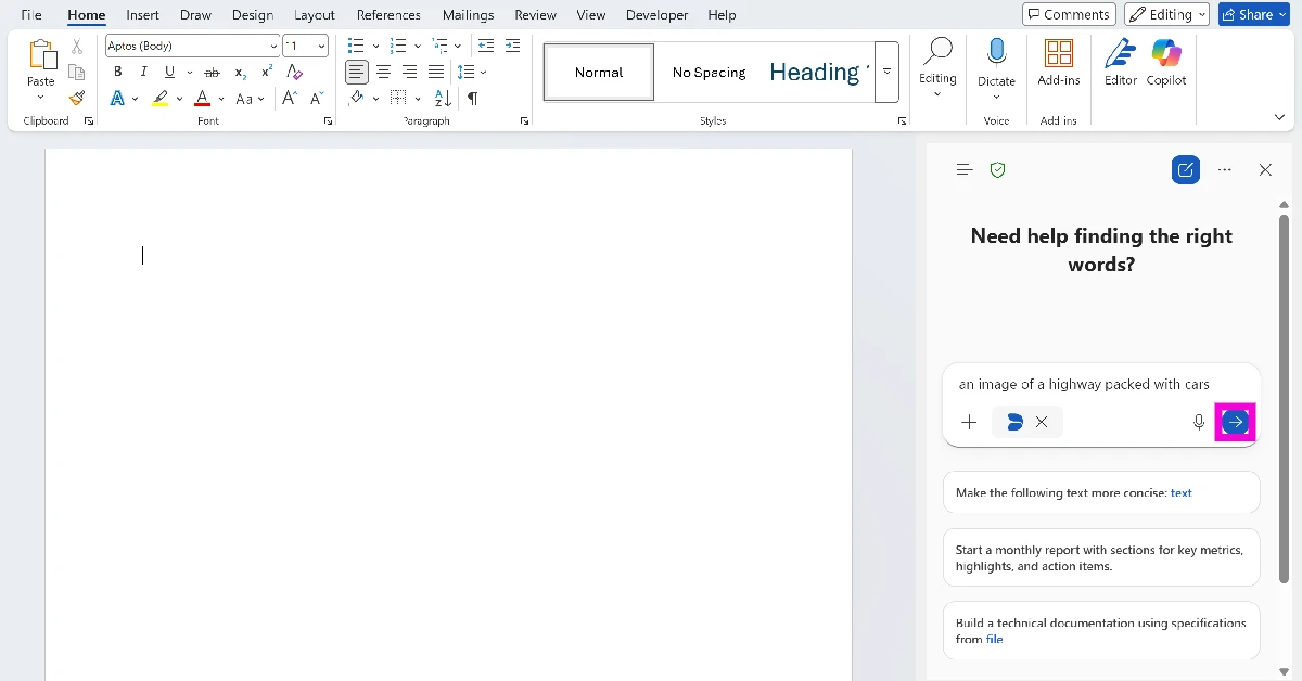 Type a prompt for your image and hit Enter.