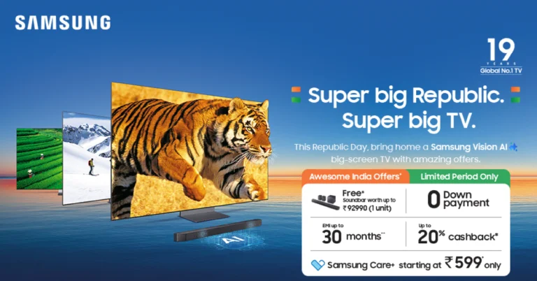 Samsung is running Super Big Republic, Super Big TV, offering a complimentary soundbar