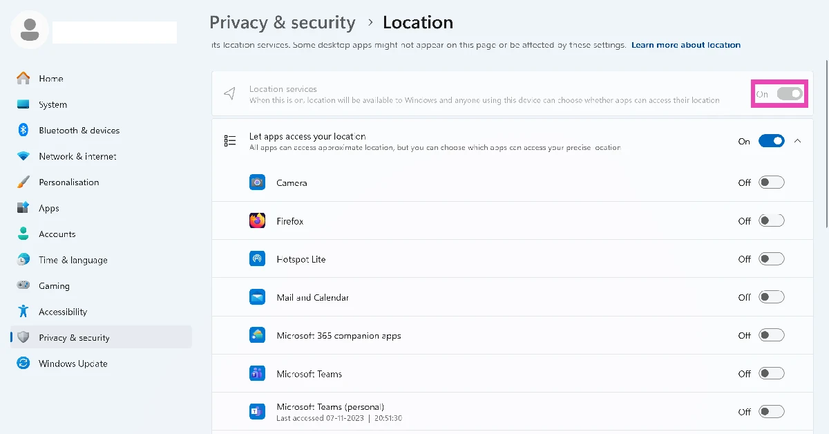 Make sure the toggle switch next to ‘Location services’ is turned on. Microsoft Authenticator showing wrong location on your PC? Try these 5 fixes
