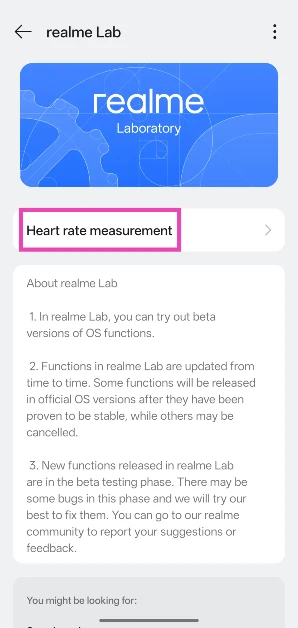 Select Heart rate measurement.