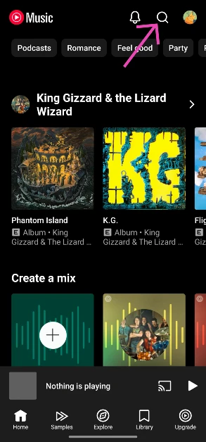 Step 2: Hit the search icon at the top right corner of the screen.