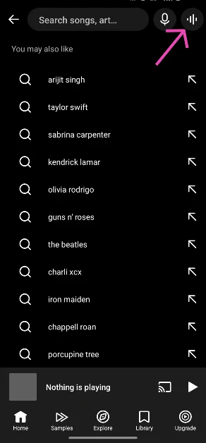 Step 3: Tap the wavelength symbol at the top right corner of the screen.