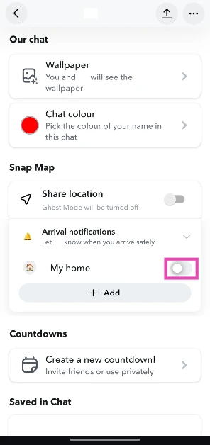 Turn on the toggle switch next to Home.