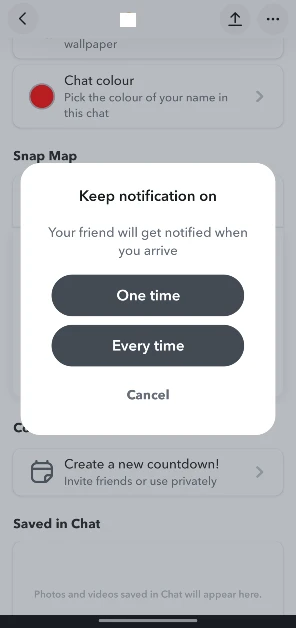 Choose whether you want to send the arrival notification one time or every time you reach the destination. Snapchat’s ‘Arrival Notifications’ let you inform your friends that you’ve reached home safely: Here’s how you can enable them