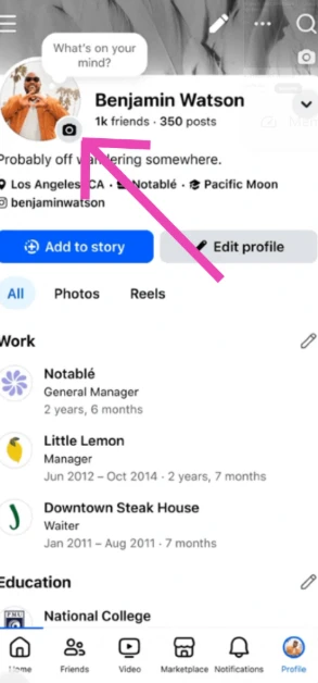 Tap your profile picture.