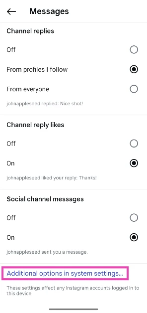 Step 5: Scroll down and select Additional options in system settings.
