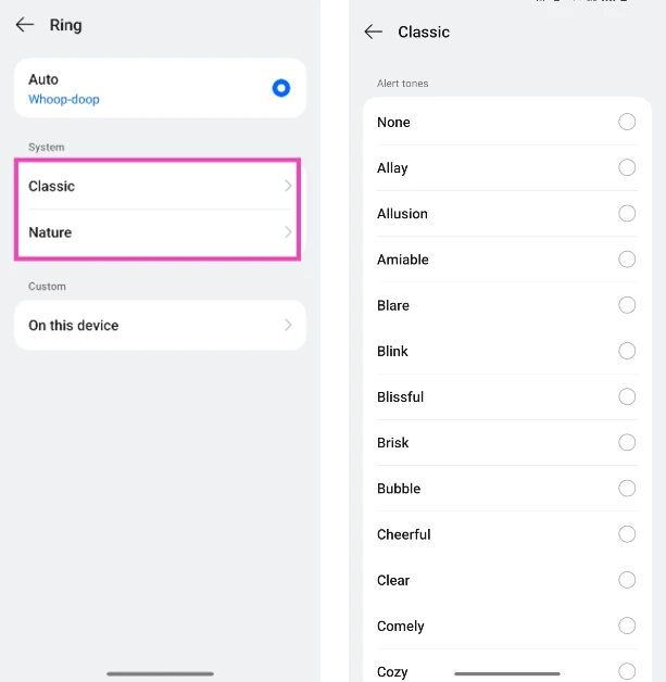 Step 8: Choose a ringtone.