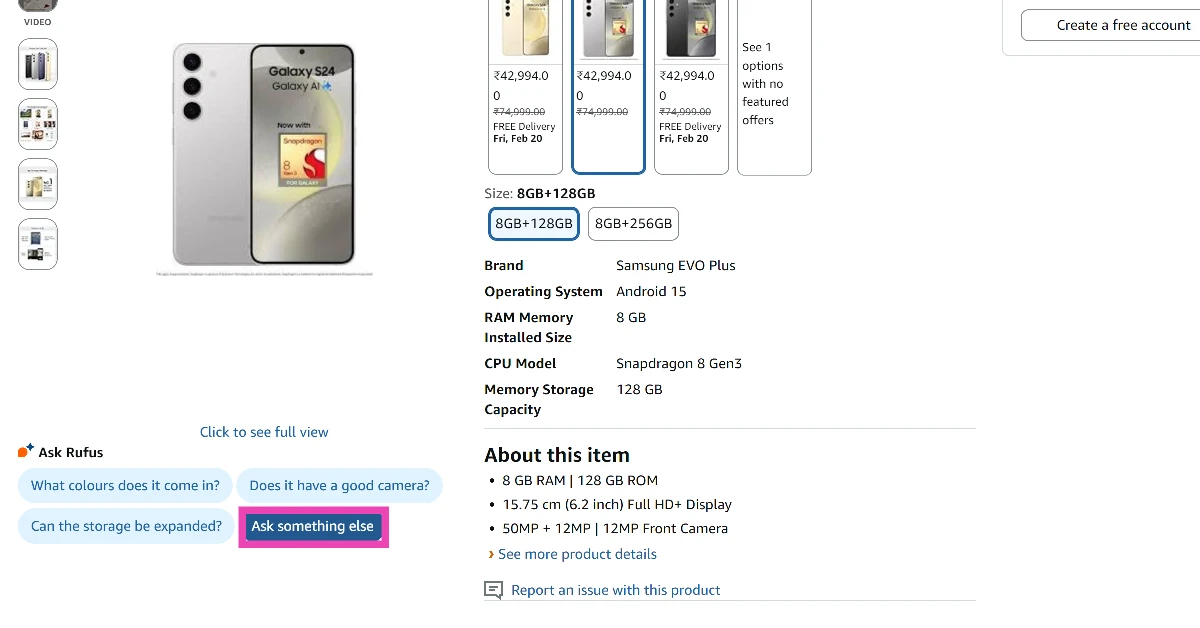Step 2: Scroll down to the Ask Rufus section and click on Ask something else. Top 6 ways to track the price history of any Amazon product