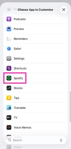 Scroll down and select Spotify.