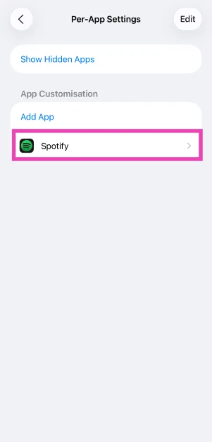 Tap on Spotify once it is added.