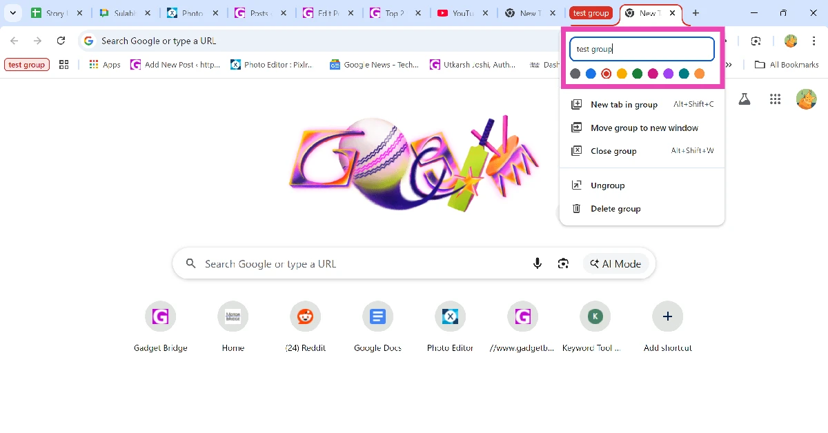 Step 3: Name the group and assign it a colour.