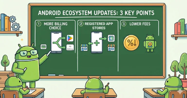 Google Play's new policies for Android are to ease access to third-party app stores on the platform, with expanded billing options for developers