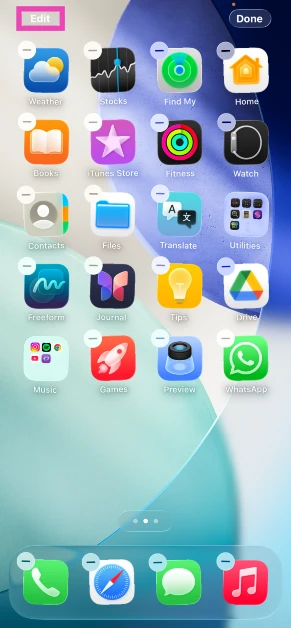 Hit the Edit button in the top left corner of the screen.