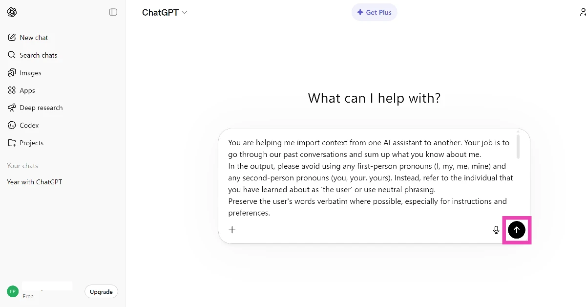 Send the prompt to ChatGPT.